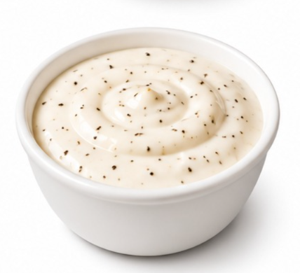Sonic Sauces Menu Ranch Sauce Ranch dipping sauce with a creamy texture and black pepper seasoning.