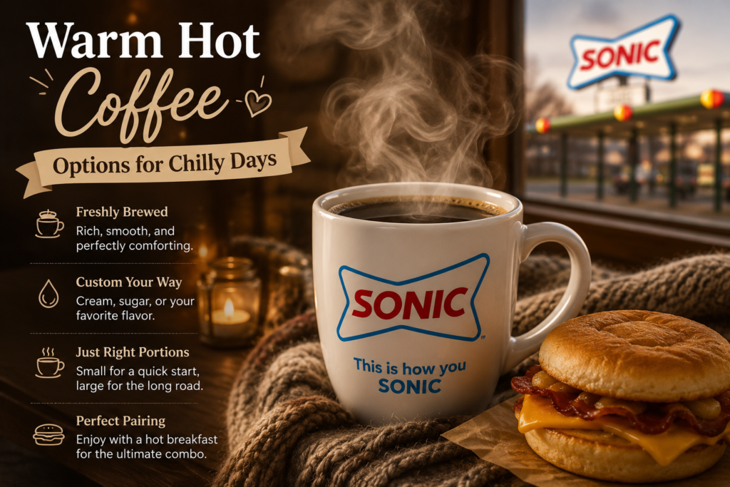 Coffee featuring a freshly brewed hot coffee served with a breakfast sandwich, perfect for chilly mornings.