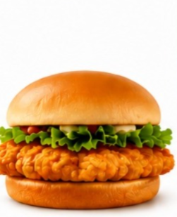 Sonic, featuring a crispy chicken sandwich served on a soft bun with fresh lettuce, displayed on a clean white background.