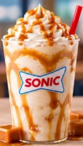 Vanilla plus caramel syrup shake