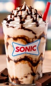 Vanilla plus half chocolate syrup shake
