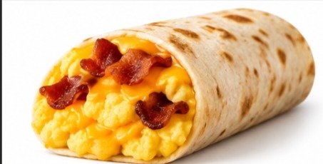 Sonic breakfast menu Jr Bacon Egg and Cheese Burrito