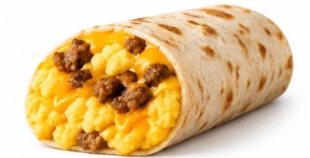 Sonic breakfast menu Jr Sausage Egg and Cheese Burrito
