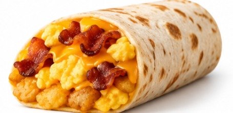 Sonic breakfast menu Regular Bacon Breakfast Burrito