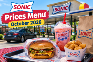 Sonic prices menu October 2026